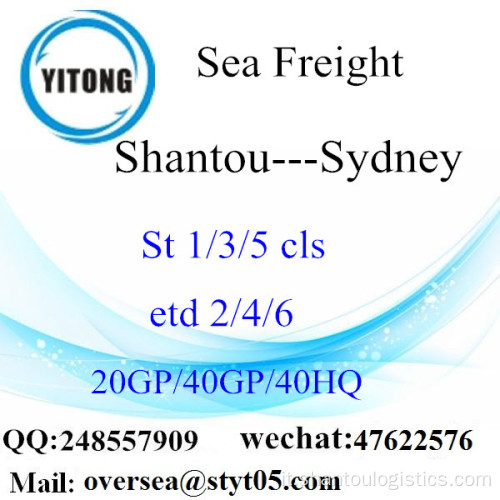 Trasporto merci del mare di Shantou Port a Sydney